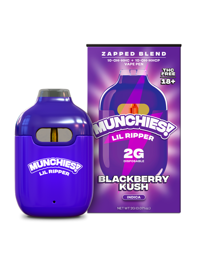 NOVITA' DISPONIBILE - VAPE PEN DELTA MUNCHIES "Blackberry Kush" 10-OH-HHC + 10-OH-HHCP 2g - ESCLUSIVA USA