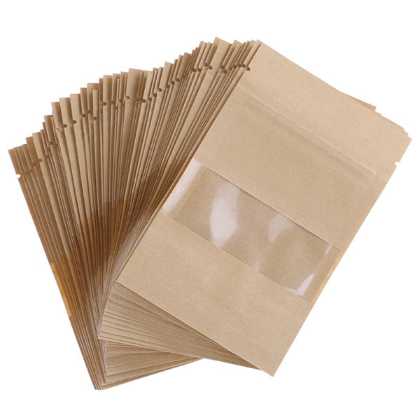 Doypack / Bustine termosaldabili di carta con finestra 100 pz - 9x14cm