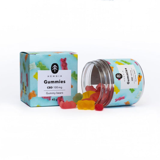 Hemnia Gommose al CBD Orsetti gommosi, ciliegia, kiwi, Ananas, Fragola, 100 mg CBD, 20 pcs X 5 mg, 45 G